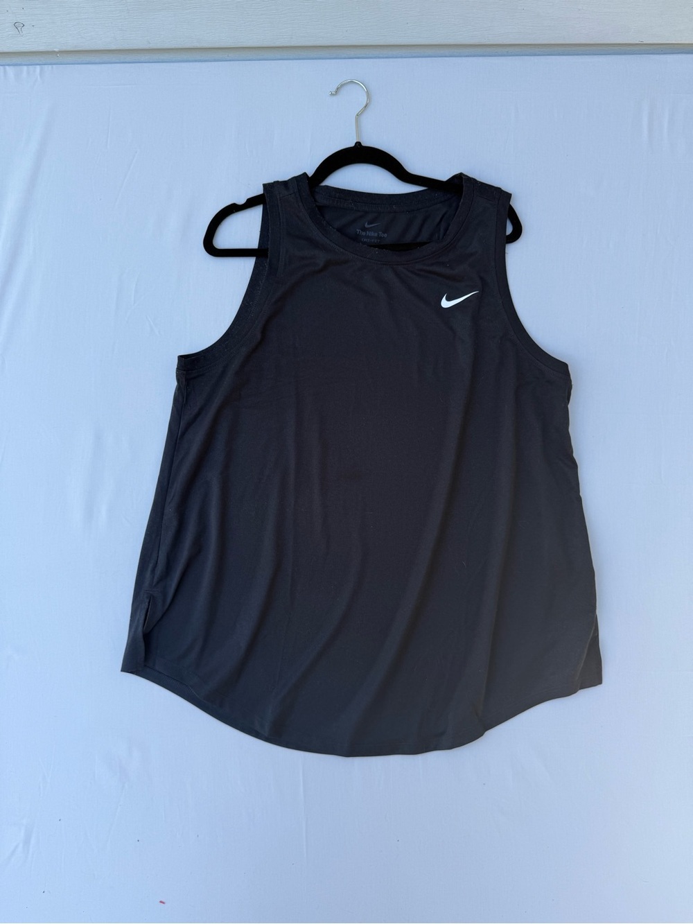 Nike Black Sleeveless Athletic Tank with White Swoosh